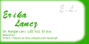 erika lancz business card